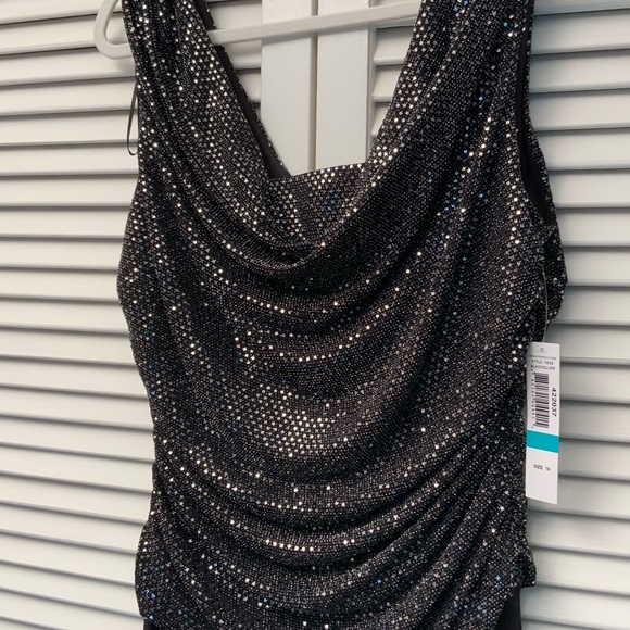 R & M Richards Pants - Elegant Jumpsuit Black and Silver R&M Richards